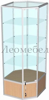 ВА-353 Витрина из профиля ЗАДНЯЯ СТЕНКА ДСП С НАКОПИТЕЛЕМ  ( УГЛОВАЯ) К ВА-350,351 цвет Дуб сонома